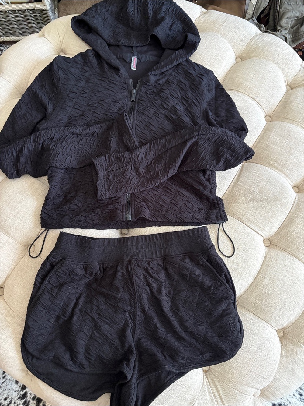 FP Movement by Free People Black Textured Lounge Set
